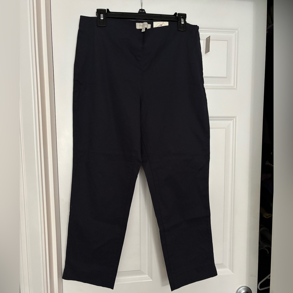 NWT Talbots Stretch Twill Crop Pants Navy Blue Size 10